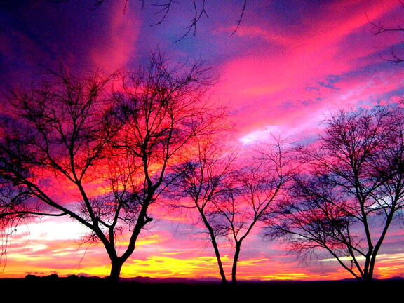 Atardecer incendiado de enero desde la punta de El Paseo del Norte.