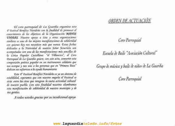 Festival Benéfico Navideño en favor de Manos Unidas 2005