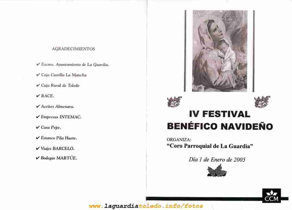 Festival Benéfico Navideño en favor de Manos Unidas 2005