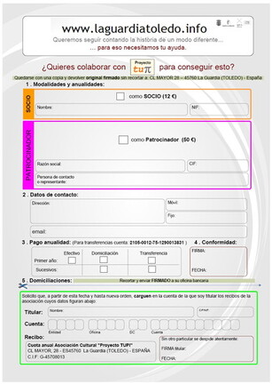Formularios socios y patrocinadores