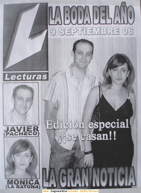 Típico cartel anunciador de las bodas en nuestro pueblo, que se difunde por todo el vecindario. 9 de Septiembre de 2006