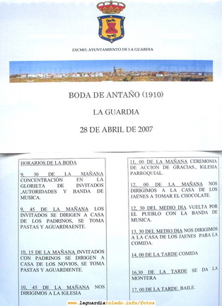 28 de Abril de 2007. Boda de 1910. El cartel anunciador