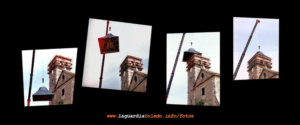 1989 Colocación del chapitel de nuestra iglesia parroquial.