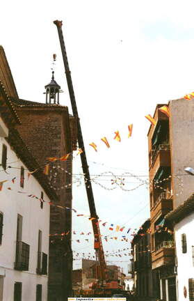 Fotos de la obra del chapitel de La Iglesia. 1990