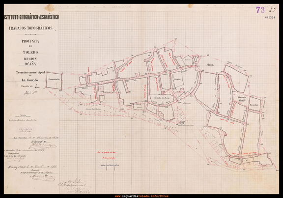 Plano de 1880 de La Villeta y el cementerio.