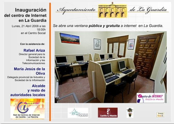 Inaguaración del centro de acceso a Internet en La Guardia
