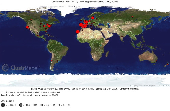 Origen geográfico de las visitas a 04-08-2006