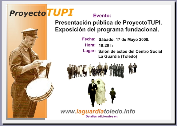 Cartel anunciador de la sesión de presentación pública de ProyectoTUPI