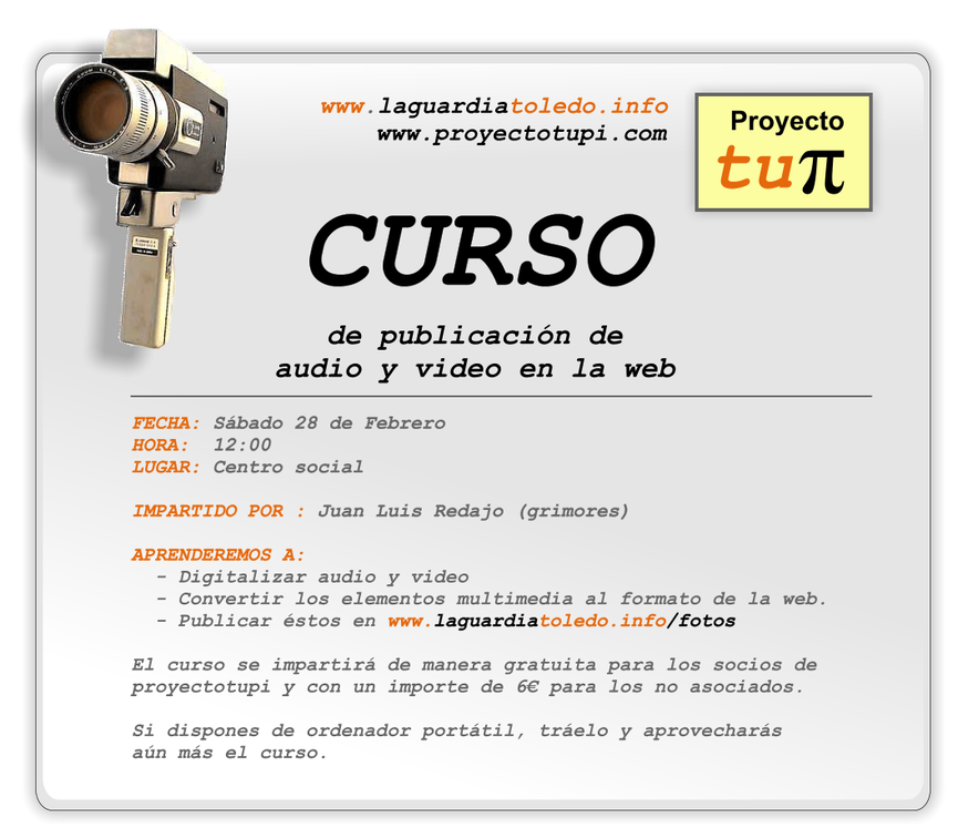 Curso de publicación de audio y vídeo en la web