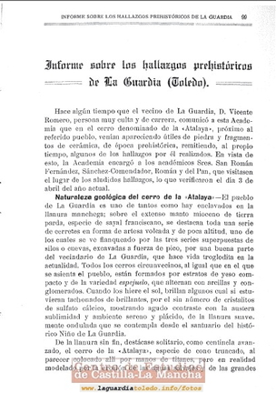 Informe de los hallazgos prehistóricos de La Guardia