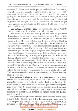 Informe de los hallazgos prehistóricos de La Guardia