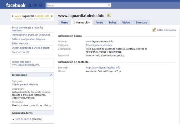 www.laguardiatoledo.info, ya en facebook.
