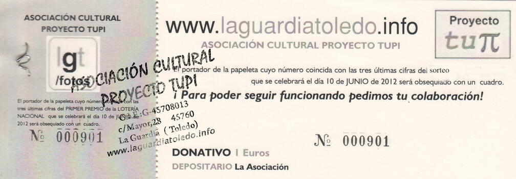 Venta de papeletas para el sorteo de un cuadro