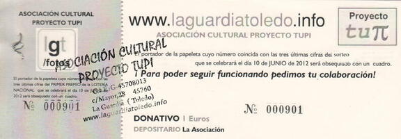 Venta de papeletas para el sorteo de un cuadro