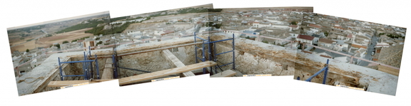 vista panoramica desde la torre de la iglesia en obras
