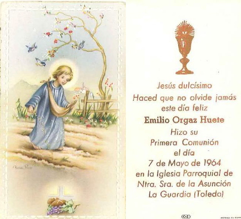 Recuerdo de comunión de Emilio Orgaz Huete