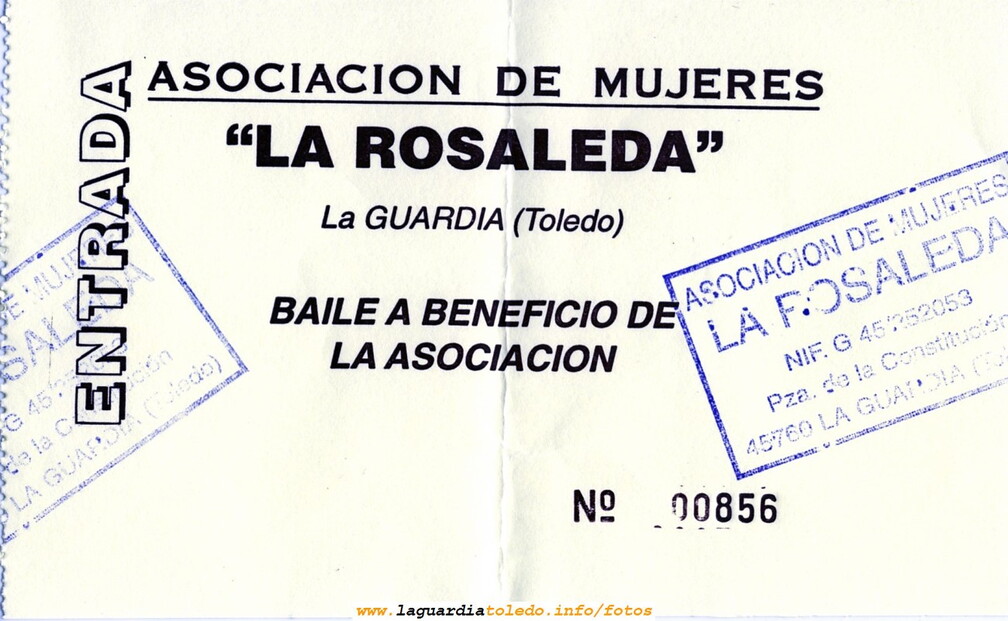10 de Marzo de 2007. Entradas del espectáculo de baile de la Asociación Cultural dirigido por Esperanza Alvarez organizado por la Asociación de Mujeres "La Rosaleda" en el marco de los actos conmemorativos del Día de la Mujer Trabajadora