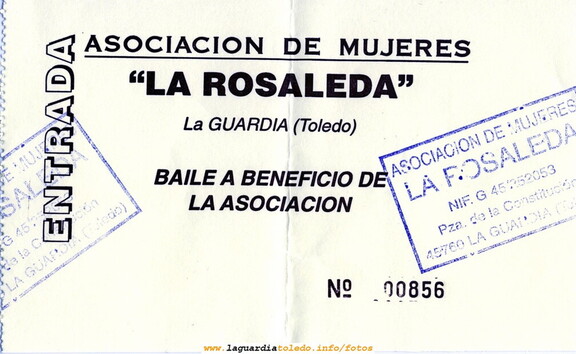 10 de Marzo de 2007. Entradas del espectáculo de baile de la Asociación Cultural dirigido por Esperanza Alvarez organizado por la Asociación de Mujeres "La Rosaleda" en el marco de los actos conmemorativos del Día de la Mujer Trabajadora