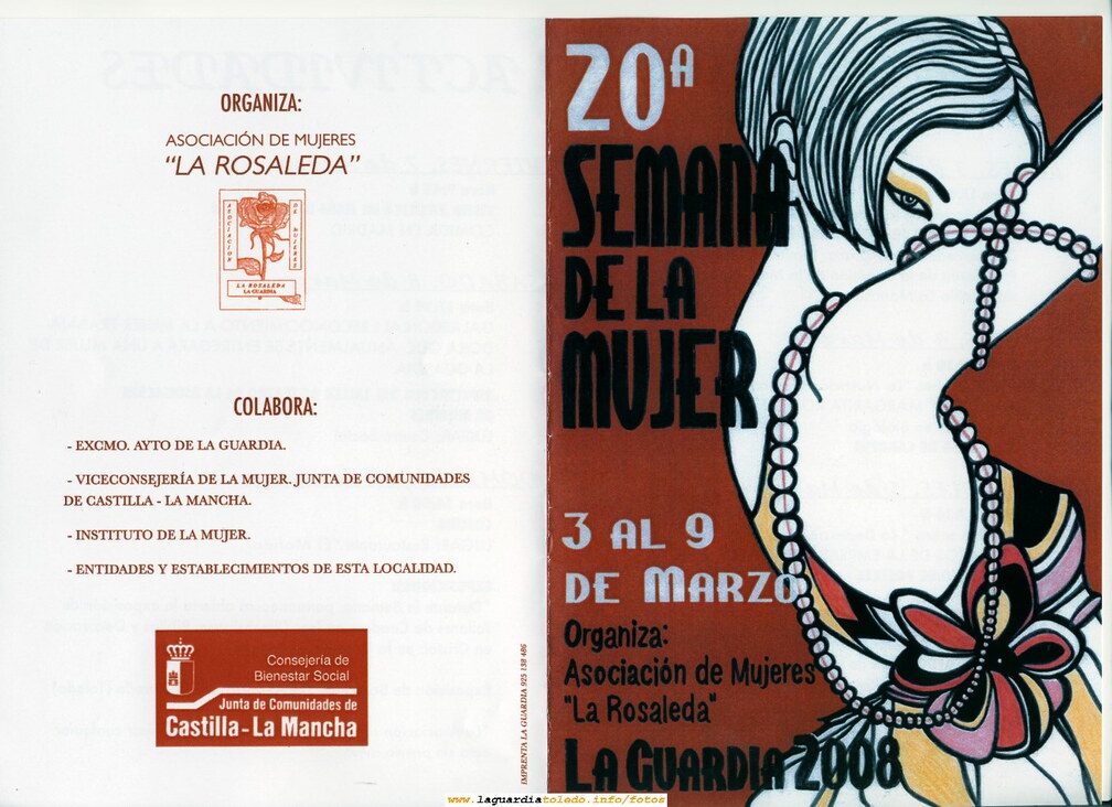 Portada del programa de mano de La Semana de la Mujer 2008 (3-9 Marzo)