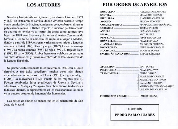 Cartel anunciador del teatro de la Asociación de Mujeres la Rosaleda "Puebla de las Mujeres"