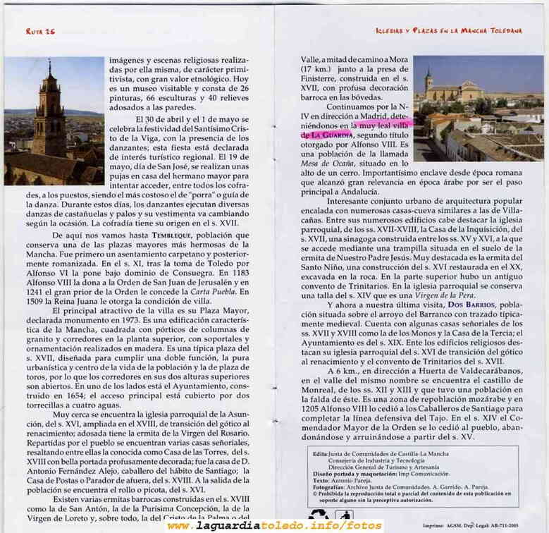 Fitur 2006 Guia de iglesias y plazas en La Mancha toledana (referencia a La Guardia)