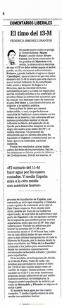 Articulo publicado por Federico Jimenez Losantos en El Mundo de 13 de Marzo de 2006 en donde hace una alusión al Santo Niño de La Guardia