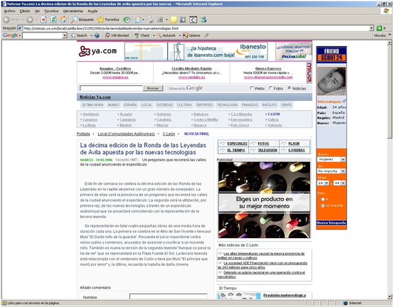 Representación que ha tenido lugar en Ávila del Santo Niño de La Guardia. Primer fin de semana de junio de 2006