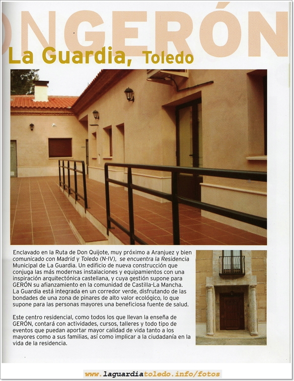 Presentación de la residencia de mayores en la revista de la Fundación Gerón