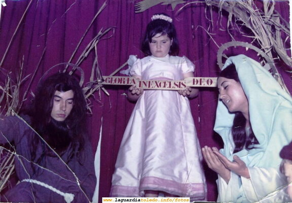 Navidad de 1972. Belén viviente en la Iglesia Parroquial