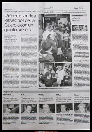 Quinto premio de la lotería llega a La Guardia 22-12-2009