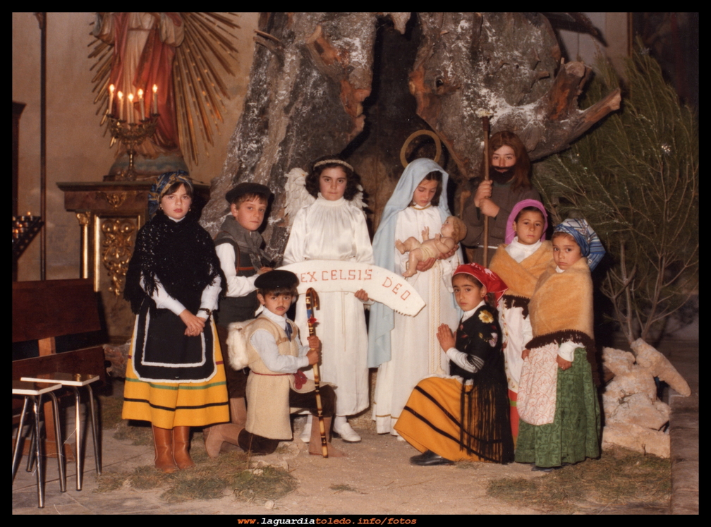 Belén viviente de la iglesia, año 1980