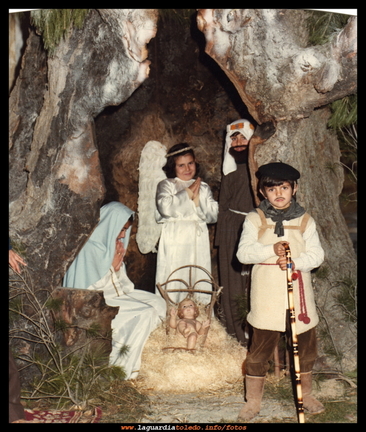 Belén viviente en la iglesia, año 1980