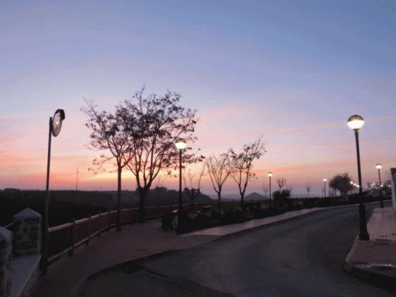 Puesta de sol en Nochebuena desde las Cuevas de Palacio