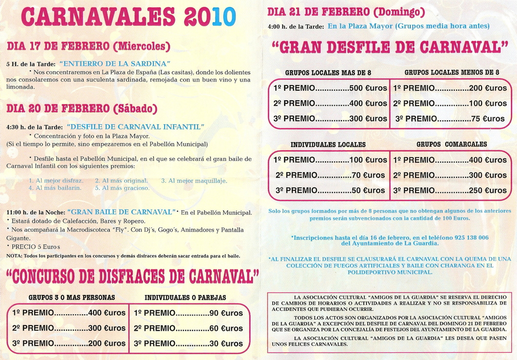 Programa de carnaval 2010.
