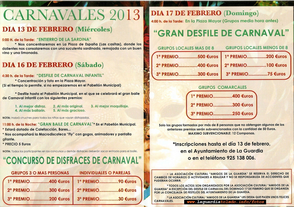 Programa Carnavales 2013.