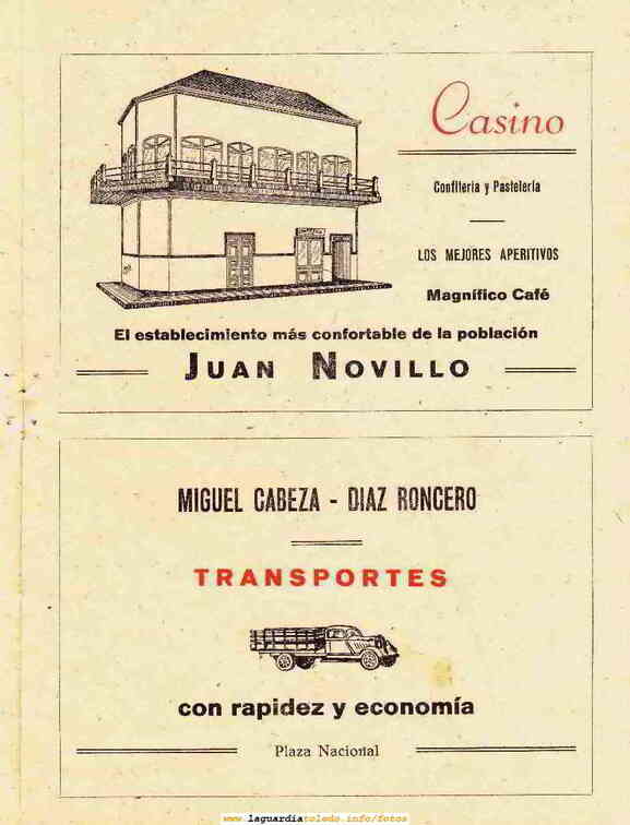 lgt_Programa_fiestas_1951_09_CASINO JUAN NOVILLO TRANSPORTES MIGUEL CABEZA
