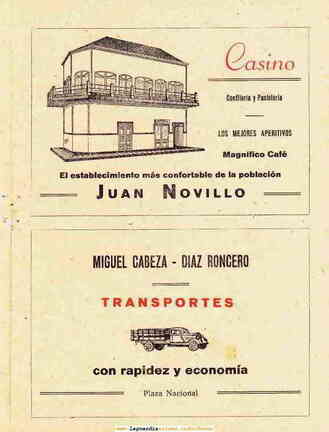 lgt_Programa_fiestas_1951_09_CASINO JUAN NOVILLO TRANSPORTES MIGUEL CABEZA