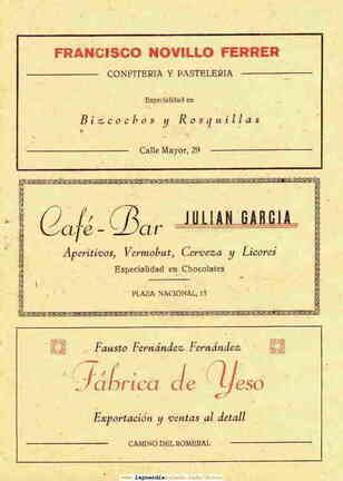 lgt_Programa_fiestas_1951_13_CONFITERIA FRANCISCO NOVILLO  YESOS FAUSTO FERNANDEZ