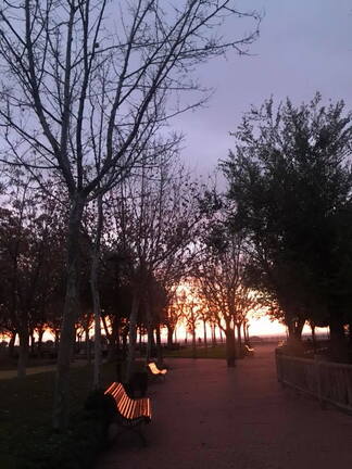 Puesta de sol en el puente de la Constitución