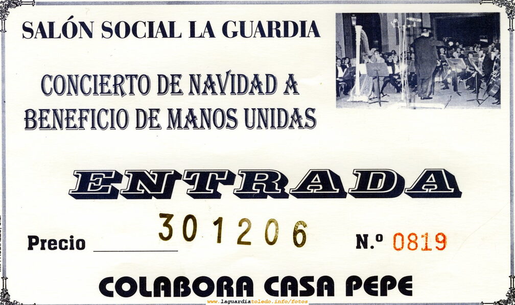 Entradas del festival Navideño que organiza el Coro Parroquial los días 29 y 30 de Diciembre de 2006 a beneficio de Manos Unidas