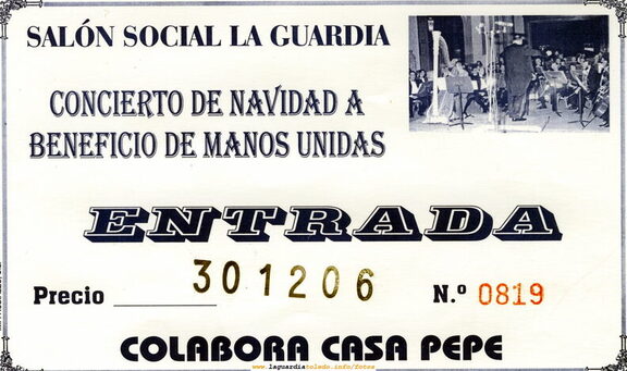 Entradas del festival Navideño que organiza el Coro Parroquial los días 29 y 30 de Diciembre de 2006 a beneficio de Manos Unidas