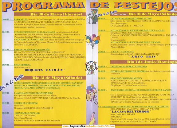 Programa de festejos de las Fiestas de Castilla la Mancha 2008 (2/2)