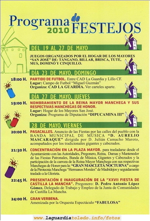 Programa de fiestas de Castilla la Mancha 2010