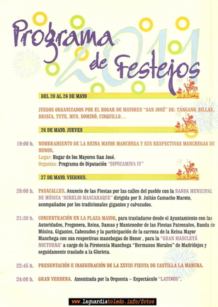 Programa de Fiestas de Castilla la Mancha 2011.