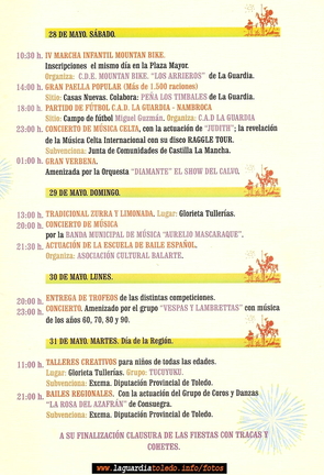 Programa de Fiestas de Castilla la Mancha 2011.