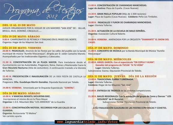 Programa de Fiestas de Castilla la Mancha 2012