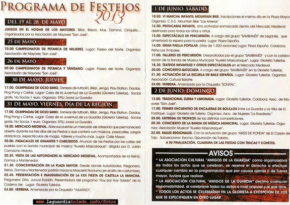 Programa de Fiestas de Castilla la Mancha 2013