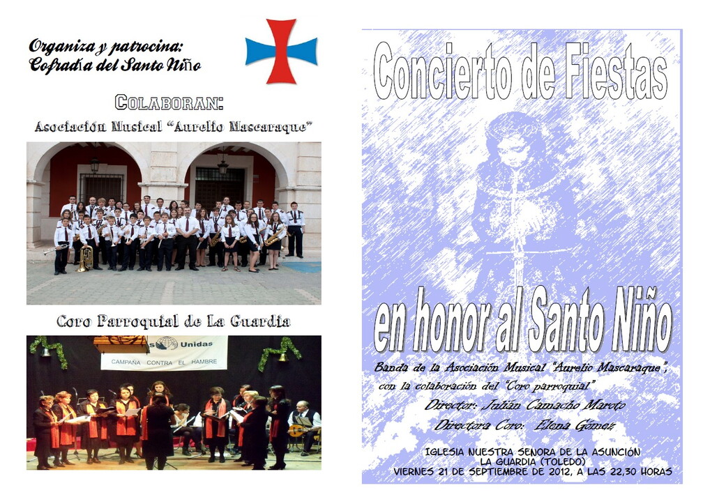 Programa del concierto de la Banda de Música Aurelio Mascaraque, 21-9-12