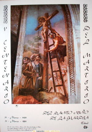Cartel anunciador del V Centenario del Martirio del Santo Niño. 31 de Marzo de 1991.