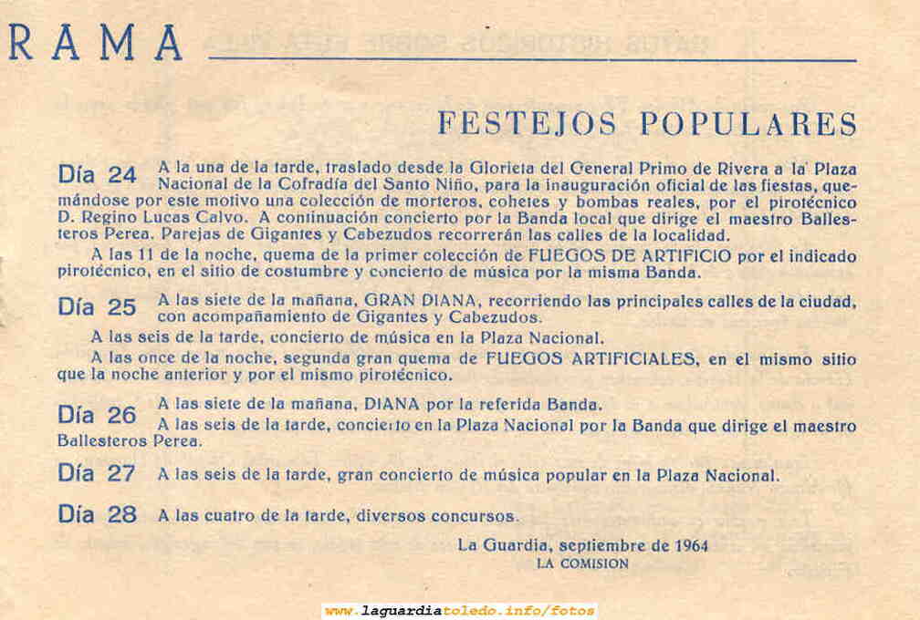 Programa de fiestas de 1964